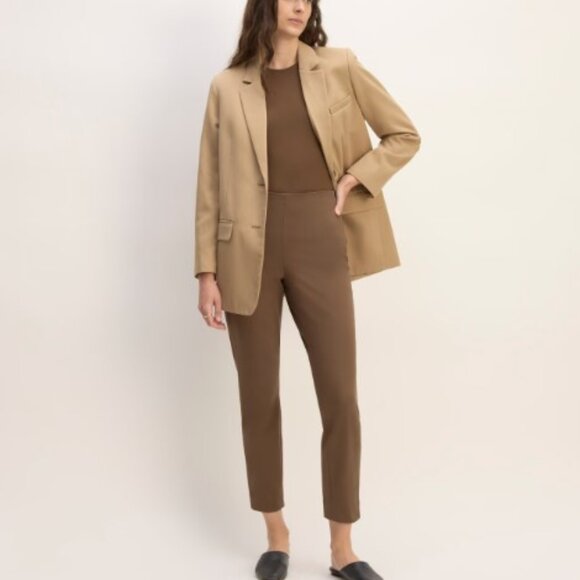 Everlane Bi-Stretch Side Zip Work Pants Brown size 8 - Picture 2 of 8
